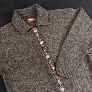 ALPS Fine Womens Cardigan Button Up Sweater Wool Blend Women L Green Made in USA